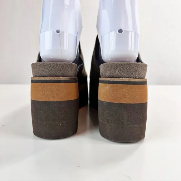 NAKED FEET FLOW in OTTER Platform Sandals Size 7M Slip-on Brown Leather - Picture 5 of 10